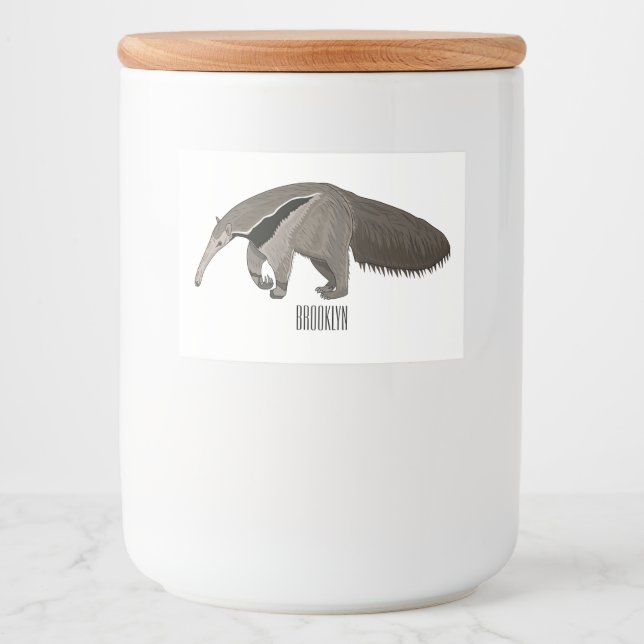 Anteater cartoon illustration  food label (Front)