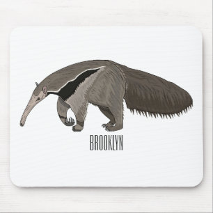Anteater cartoon illustration mouse pad