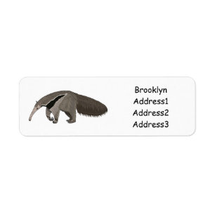 Anteater cartoon illustration return address label
