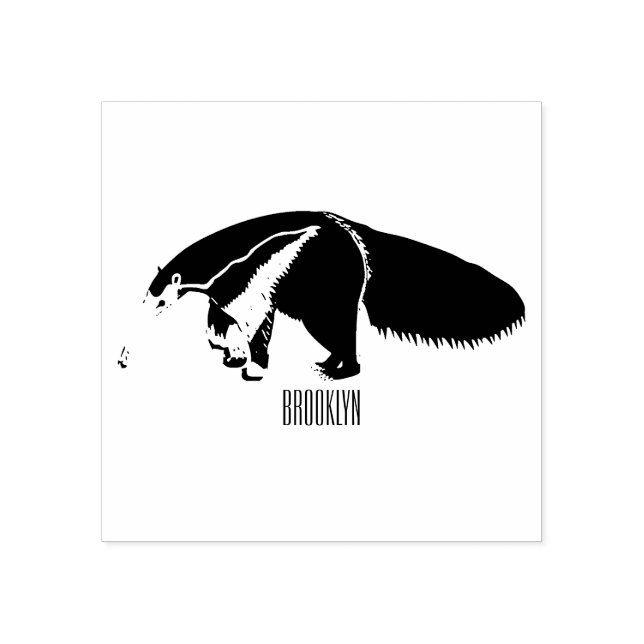 Anteater cartoon illustration rubber stamp (Imprint)