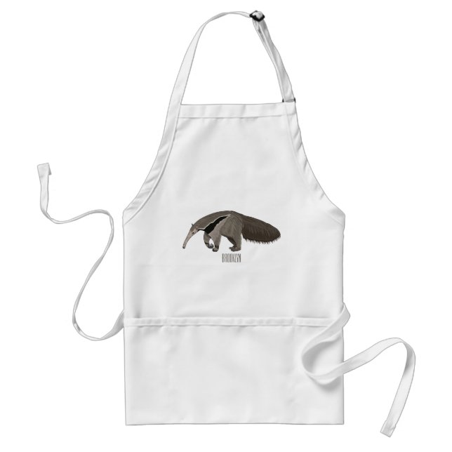 Anteater cartoon illustration  standard apron (Front)