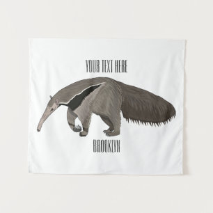 Anteater cartoon illustration tapestry