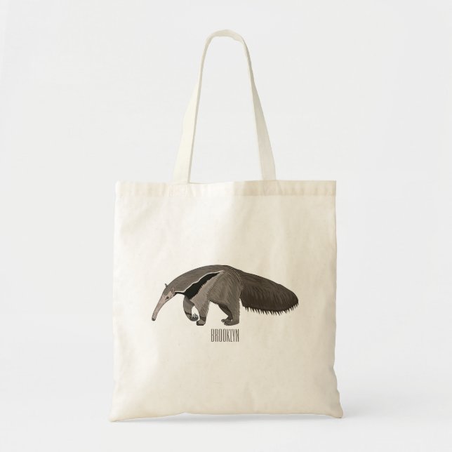 Anteater cartoon illustration  tote bag (Front)