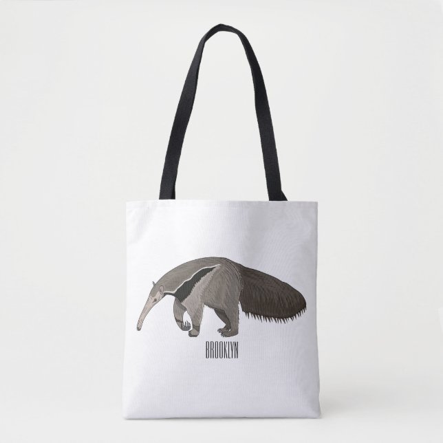 Anteater cartoon illustration  tote bag (Front)
