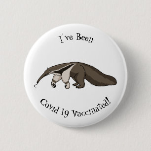 Anteater happy cartoon illustration  6 cm round badge