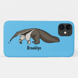 Anteater happy cartoon illustration iPhone 11 case