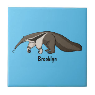 Anteater happy cartoon illustration ceramic tile