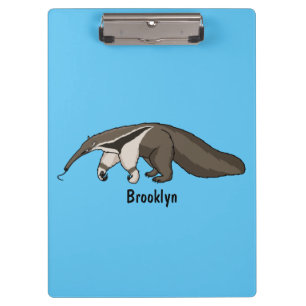 Anteater happy cartoon illustration clipboard