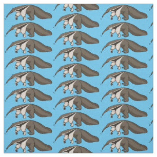 Anteater happy cartoon illustration  fabric