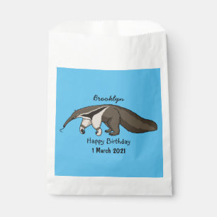 Anteater happy cartoon illustration favour bag