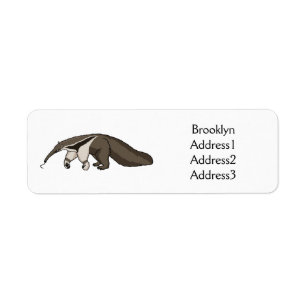 Anteater happy cartoon illustration  return address label