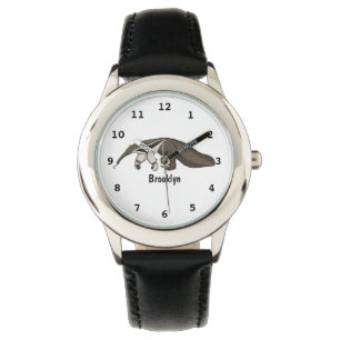Anteater happy cartoon illustration watch