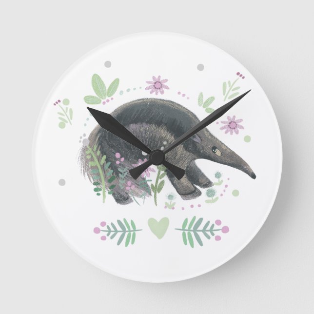 anteater kid's room round clock (Front)