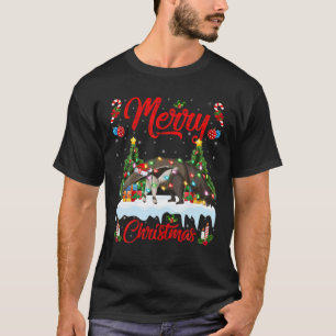 Anteater Lover Xmas Lighting Santa Hat Anteater Ch T-Shirt