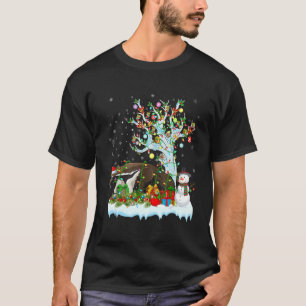 Anteater Santa's Hat Lighting Anteater Christmas T-Shirt