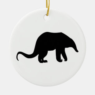 Anteater Silhouette Ceramic Tree Decoration