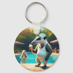 Anteaters Holiday At The Resort Key Ring
