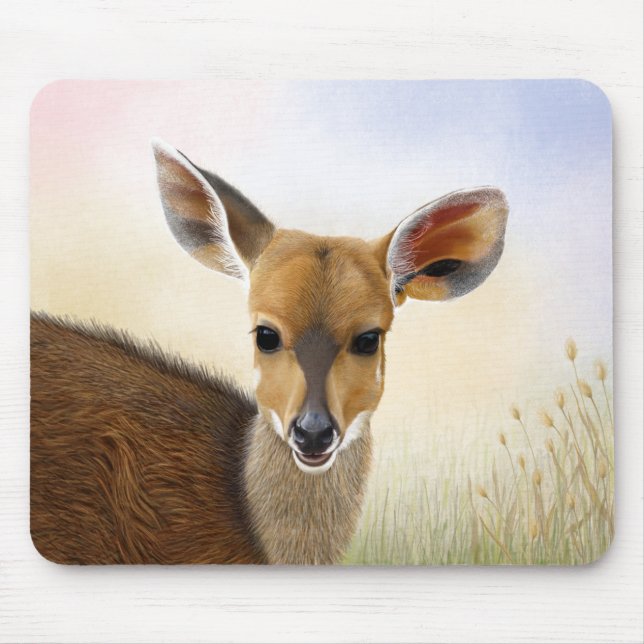 Antelope Bushbuck Young African Deer Drawing Mouse Pad (Front)