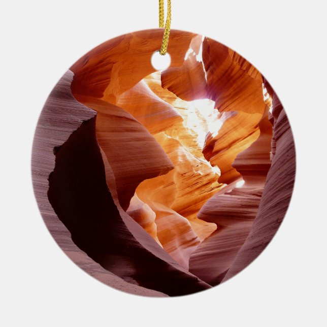 Antelope Canyon 3 Ceramic Tree Decoration (Front)