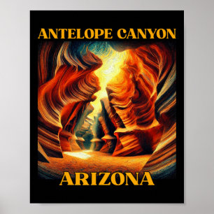 Antelope Canyon Arizona Hiking Camping Poster