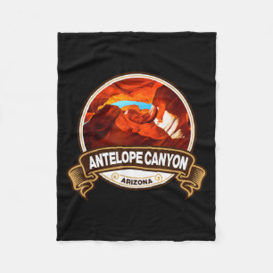 Antelope Canyon Arizona Landmark Badge Vintage Fleece Blanket