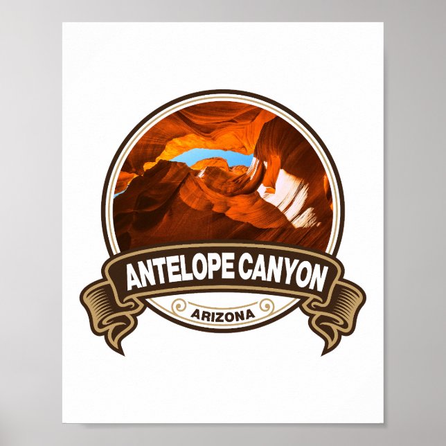 Antelope Canyon Arizona Travel Badge Poster (Front)