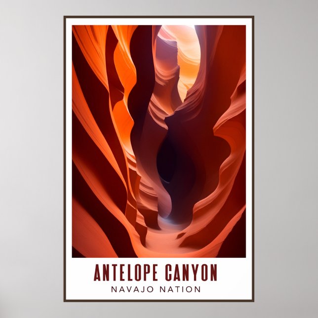Antelope Canyon Navajo Nation Art Deco AZ Travel Poster (Front)