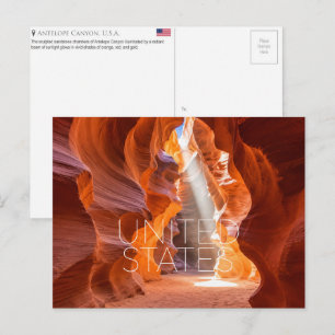 Antelope Canyon, USA Travel Postcard