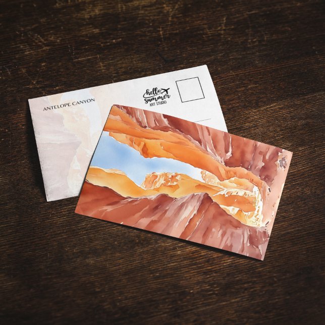 Antelope Canyon Watercolor Postcard (Creator Uploaded)