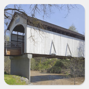Antelope Creek Covered Bridge, built in 1922 Square Sticker