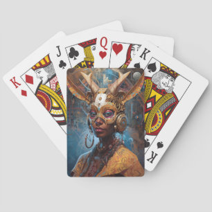 Antelope Headdress Science Fiction Cyberpunk Playing Cards