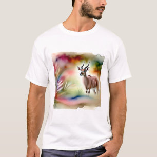 Antelope in the Sunlight 060924AREF126 - Watercolo T-Shirt