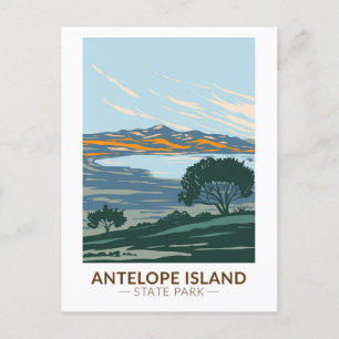 Antelope Island State Park Utah Vintage Postcard