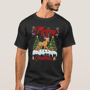 Antelope Lover Xmas Lighting Santa Hat Antelope Ch T-Shirt
