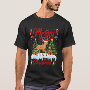Antelope Merry Christmas Tree Lighting Santa Antel T-Shirt