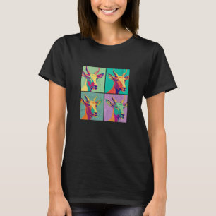 Antelope Pop Illustration Colourful Animal T-Shirt