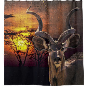 Antelope Sunset Photo Collage Shower Curtain