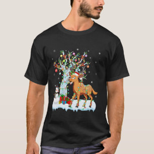 Antelope Xmas Lighting Tree Santa Hat Antelope Chr T-Shirt