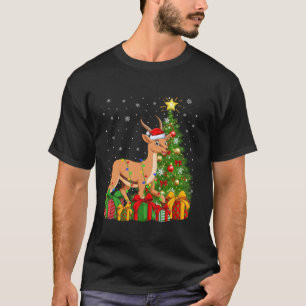 Antelope Xmas Tree Lighting Santa Hat Antelope Chr T-Shirt