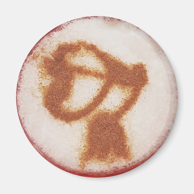 Antenna latte coffee art magnet (Front)