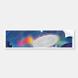Antenna Observing the Sky with a Aurora Bumper Sticker