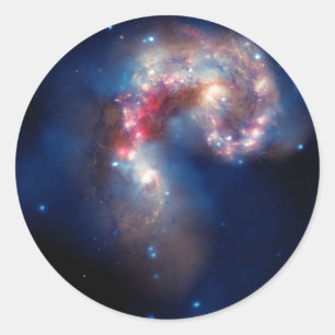 Antennae Galaxies Colourful Composite Classic Round Sticker