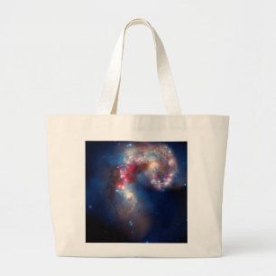 Antennae Galaxies Colourful Composite Large Tote Bag