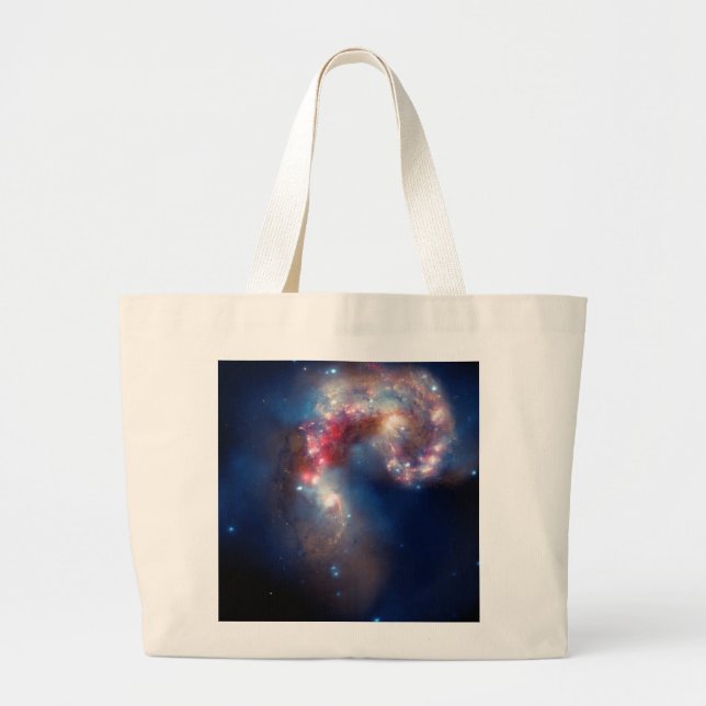 Antennae Galaxies Colourful Composite Large Tote Bag (Front)