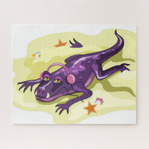 Anteosaurus Sunbathing With Headphones. Jigsaw Puzzle