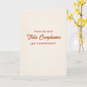 Antes de Feliz Cumpleaños Birthday Card