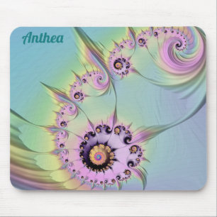 ~ ANTHEA ~ Personalised 3D Pastel Fractal Design ~ Mouse Pad
