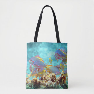 Anthias - Colorful school of fish at coral reef |  Tote Bag