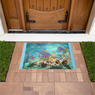 Anthias - Colourful school of fish at coral reef Doormat
