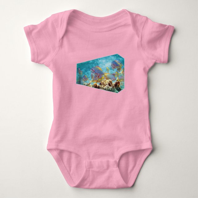 Anthias fish at coral reef - Photographic design | Baby Bodysuit (Front)